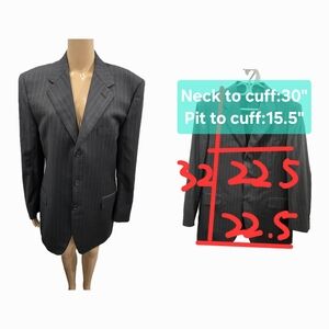 Canali 100% Wool Pinstripe Blazer Size M/L